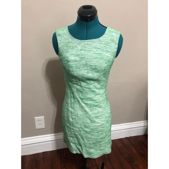 Milly | “Coco” Sleeveless Sheath Dress in Green Abstract Brushed Print | Size 0 - Picture 2 of 6